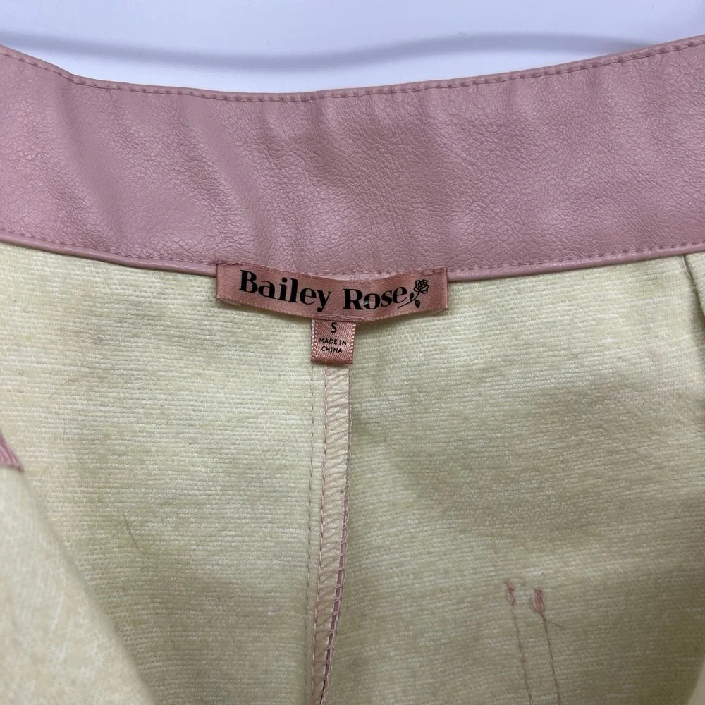 Bailey Rose Small Miley Vegan‎ Leather Blush Pink High-Waisted Pants
